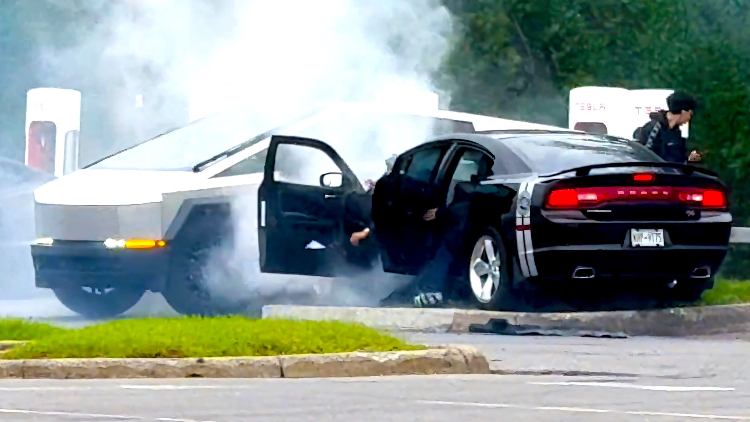 Cybertruck Was Just Charging Until Chaos Showed Up With A V8 And No Grip