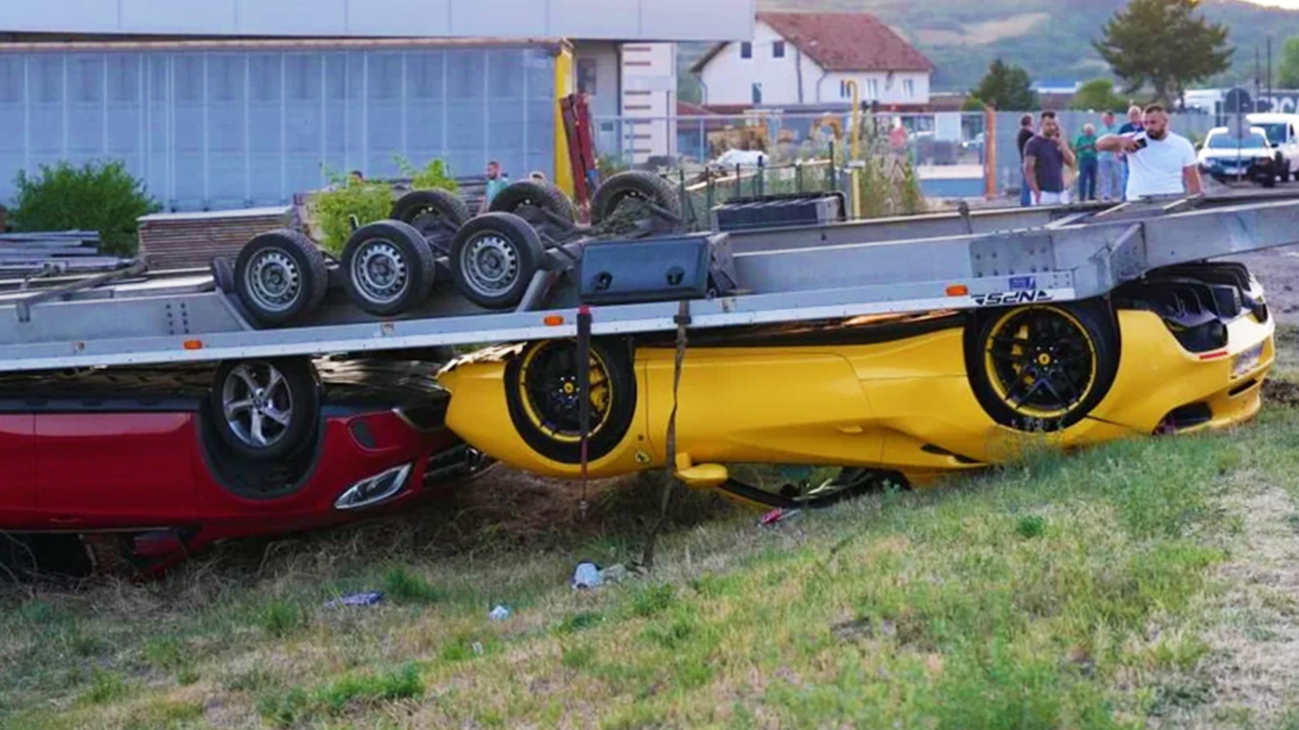 When You Tow A Ferrari And A Benz Like It’s A Fridge This Is What Happens